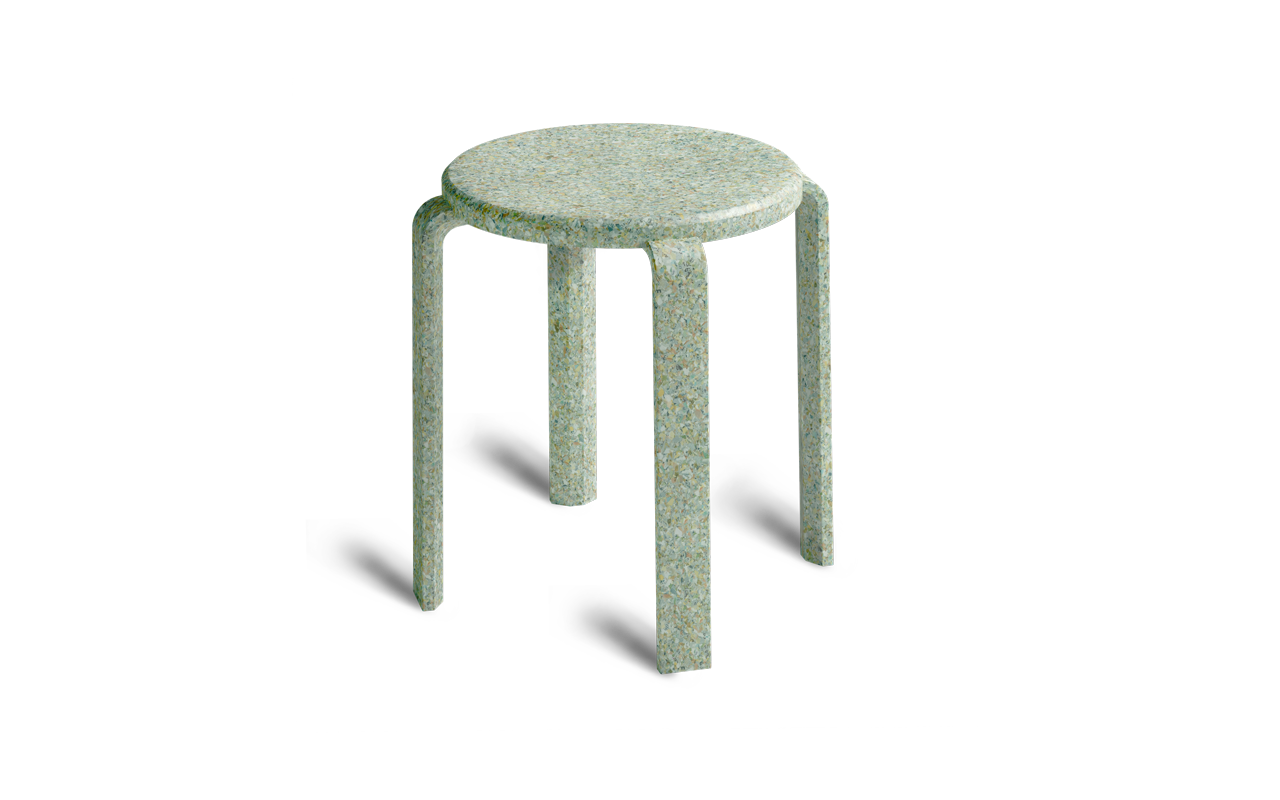 Tabouret Billex en Broyat de Billets de Banque Upcyclés