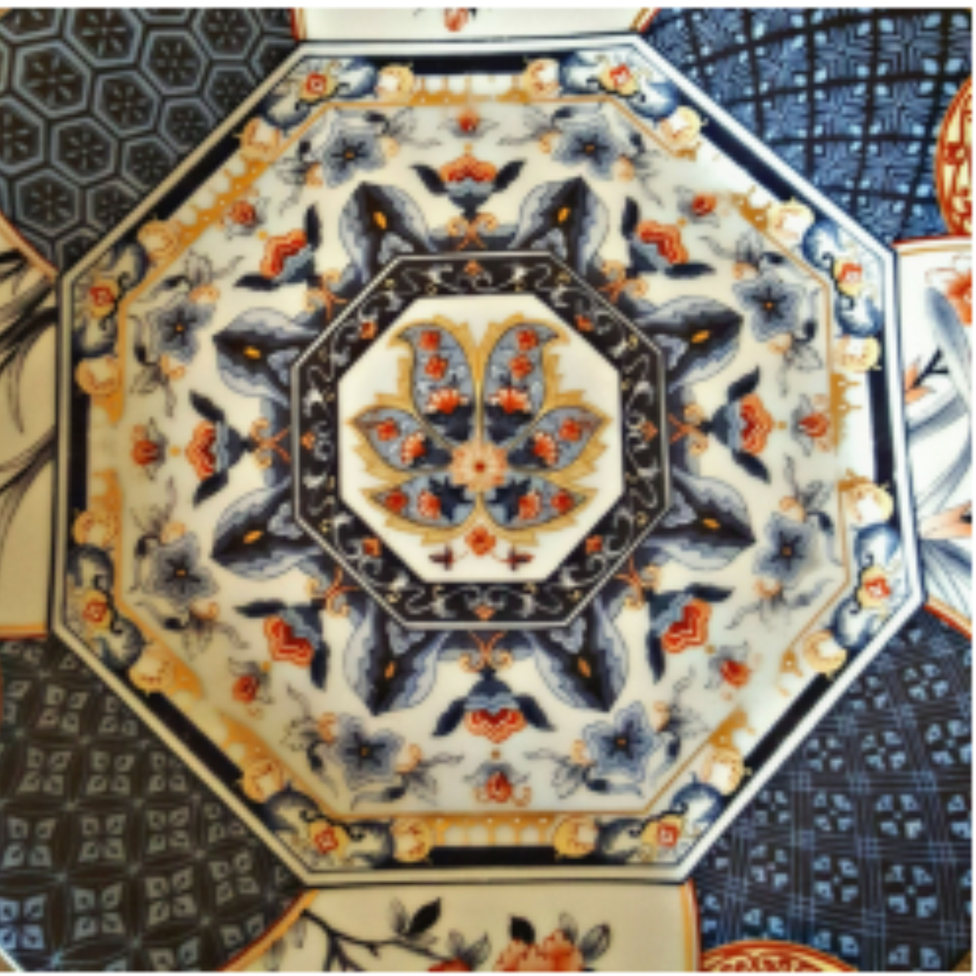 Assiettes à dessert octogonales japonaises en porcelaine (8+1 offerte)