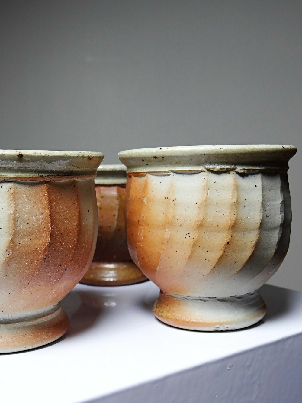 4 Tasses à thé grès style Japonais estampillés vintages - Ethic Atelier