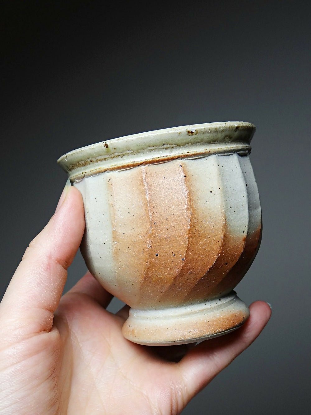 4 Tasses à thé grès style Japonais estampillés vintages - Ethic Atelier