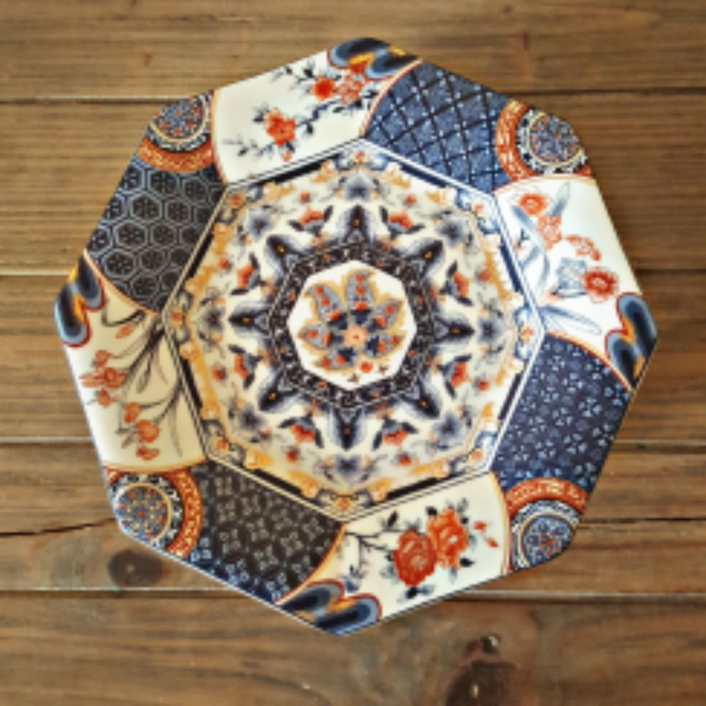 Assiettes à dessert octogonales japonaises en porcelaine (8+1 offerte)