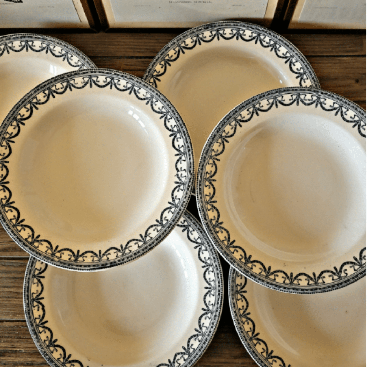 6 assiettes creuses Salins modèle Guirlandes Louis XVI - Ethic Atelier