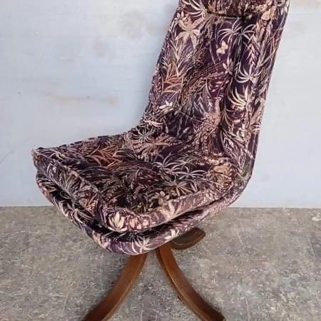 6 chaises pivotantes en velours de soie, datant des années 1960 - Ethic Atelier