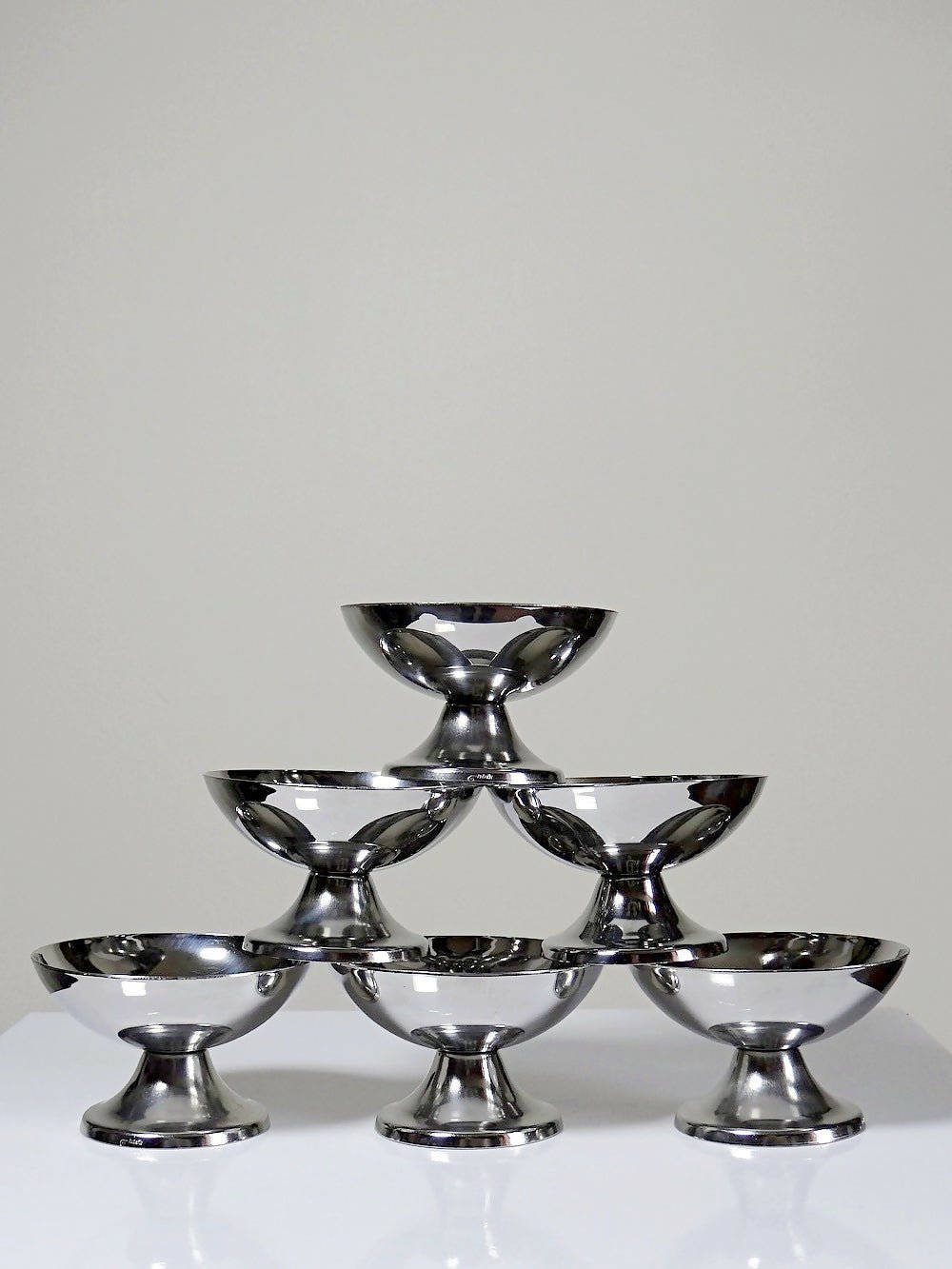 6 Coupelles à dessert sur pieds en Inox vintages style Bistrot - Ethic Atelier