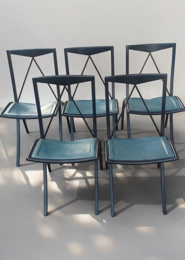 Série de 5 Chaises Bella Pliantes par Cattelan Italia – Années 80