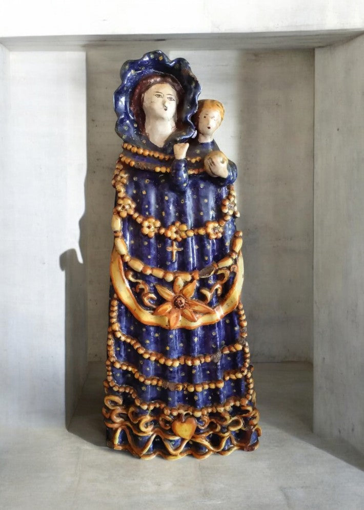 Vierge de procession en faience du XVIII Siècle