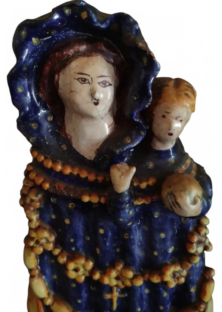Vierge de procession en faience du XVIII Siècle