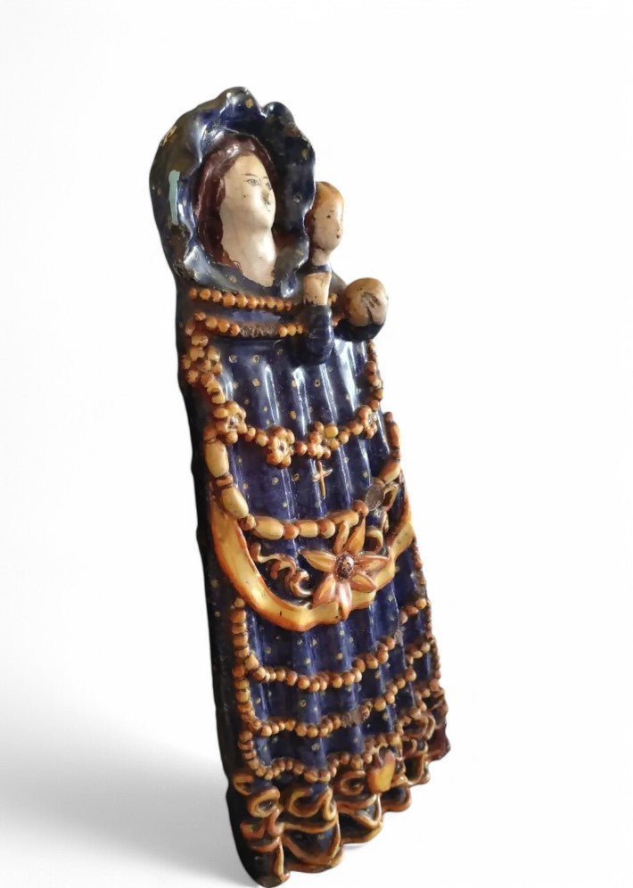 Vierge de procession en faience du XVIII Siècle