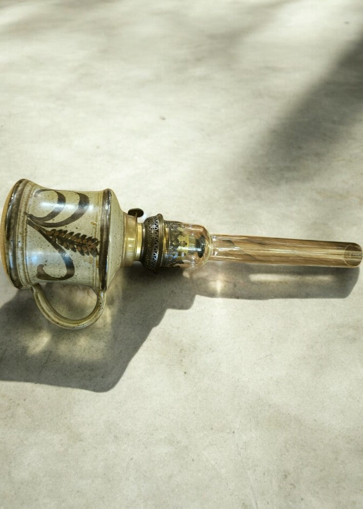 Lampe à pétrole céramique signé S N 1960