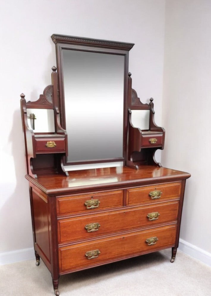 Commode Coiffeuse Anglaise Classique en Acajou Massif