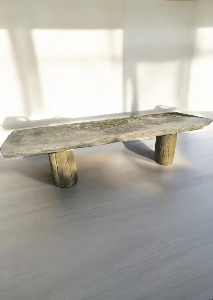 Grande Table Brutaliste en Ardoise