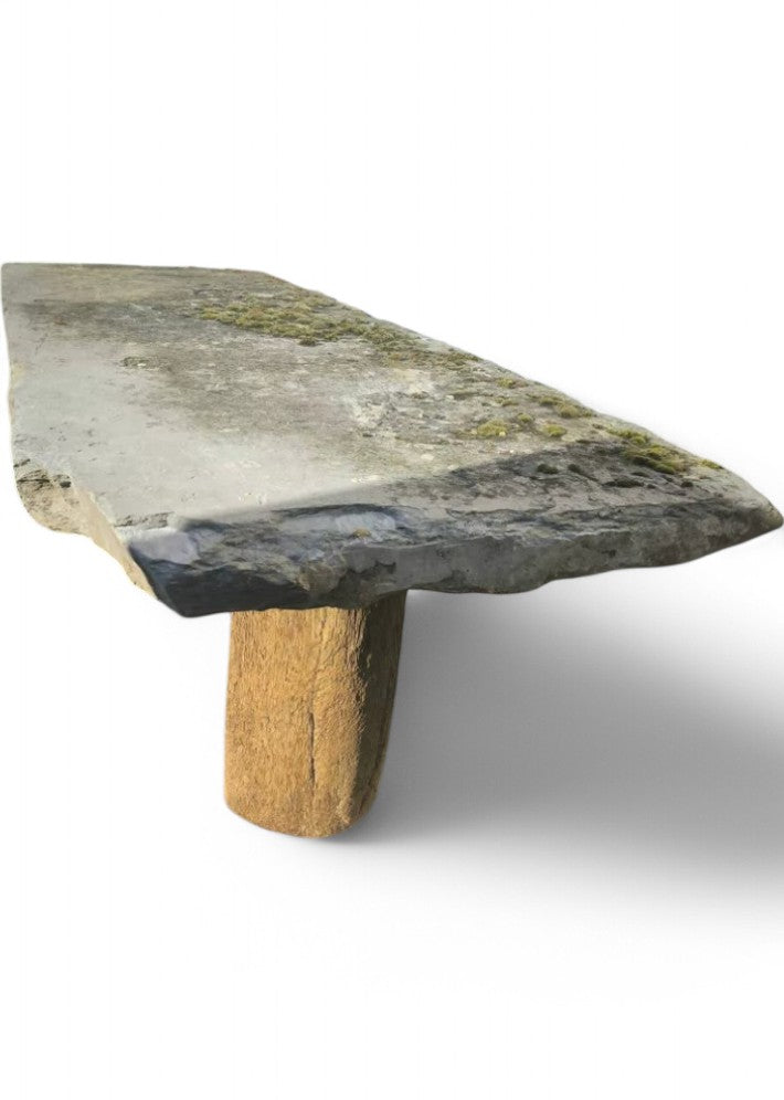 Grande Table Brutaliste en Ardoise