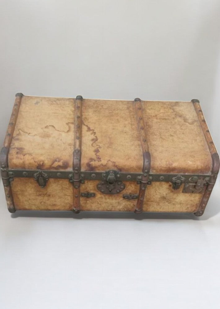 Malle de Voyage en Pécari (porc sauvage), Bois et Cuivre – Vers 1880