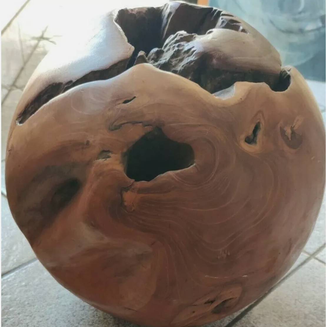 Sphère en Racine de Teck Ancienne