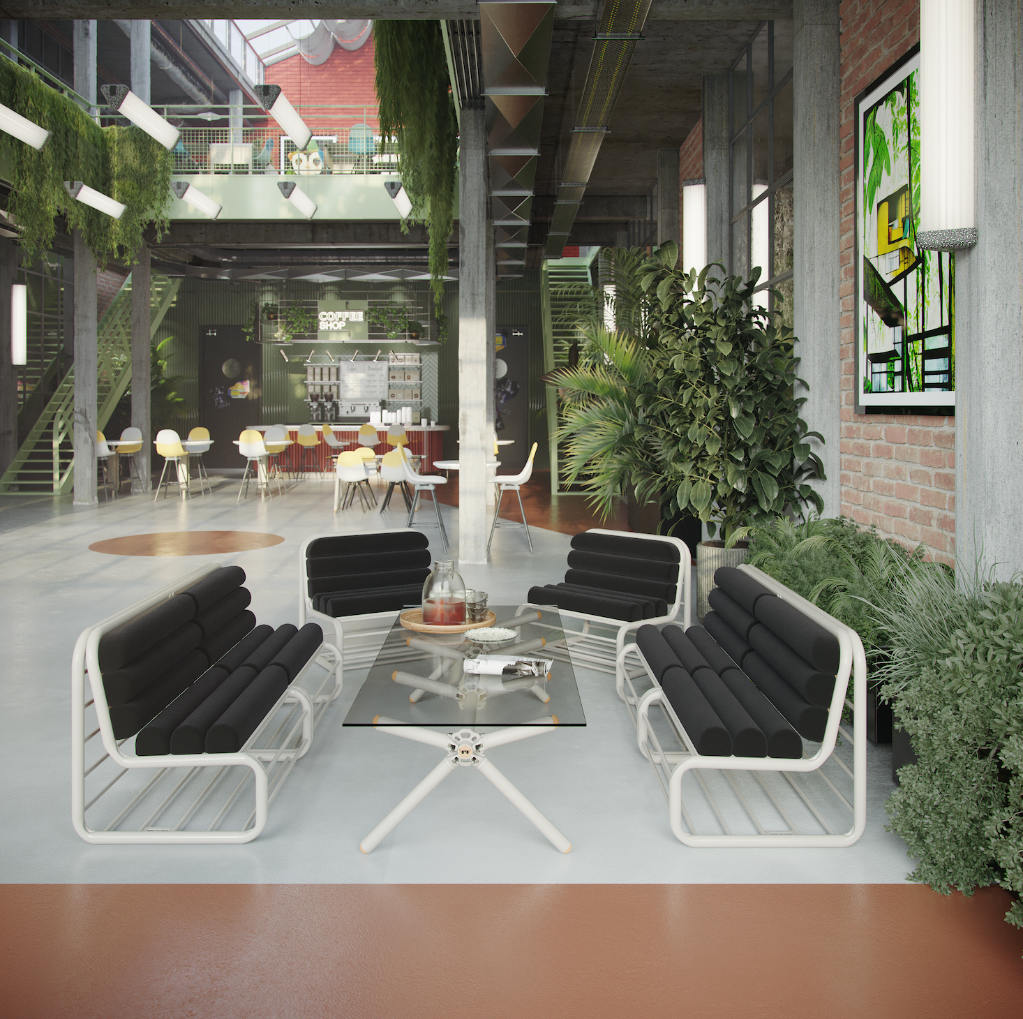 Banquette Bultan en Barrières Vauban Upcyclées - Intérieur