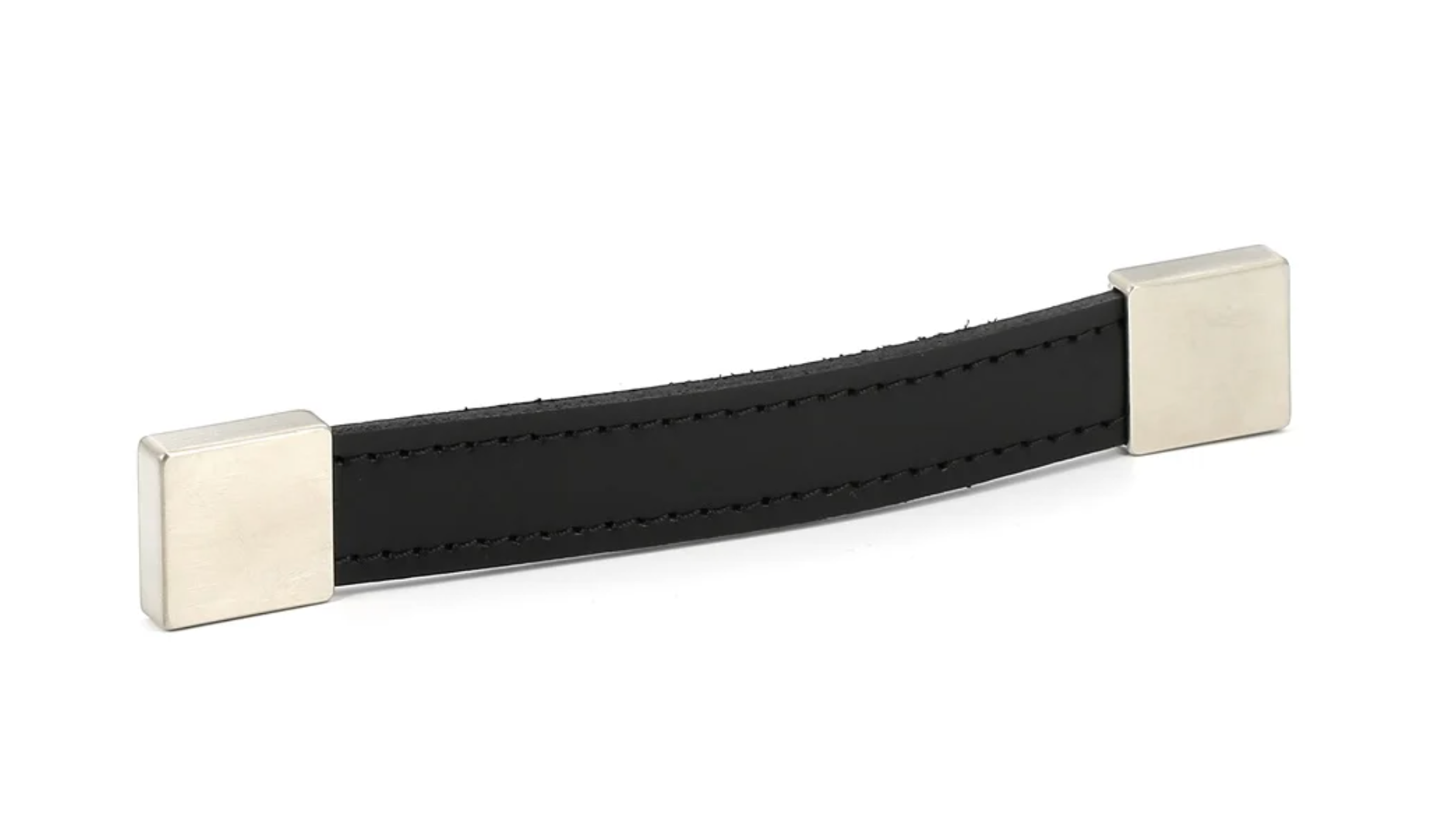 Poignée Cuir Noir / Attaches Nickelées