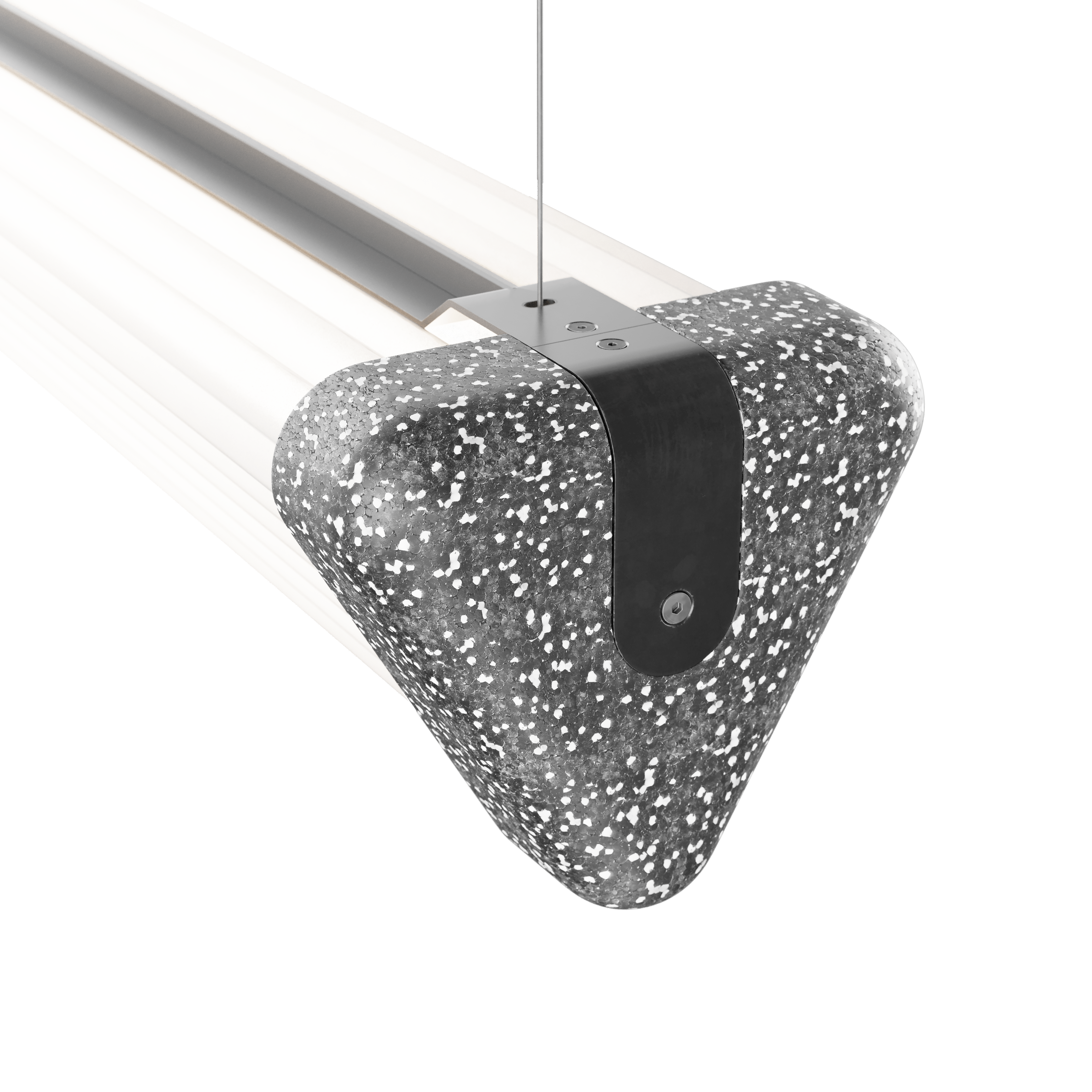 Lampes Polix en Néons Réemployés et Polystyrène Upcyclé