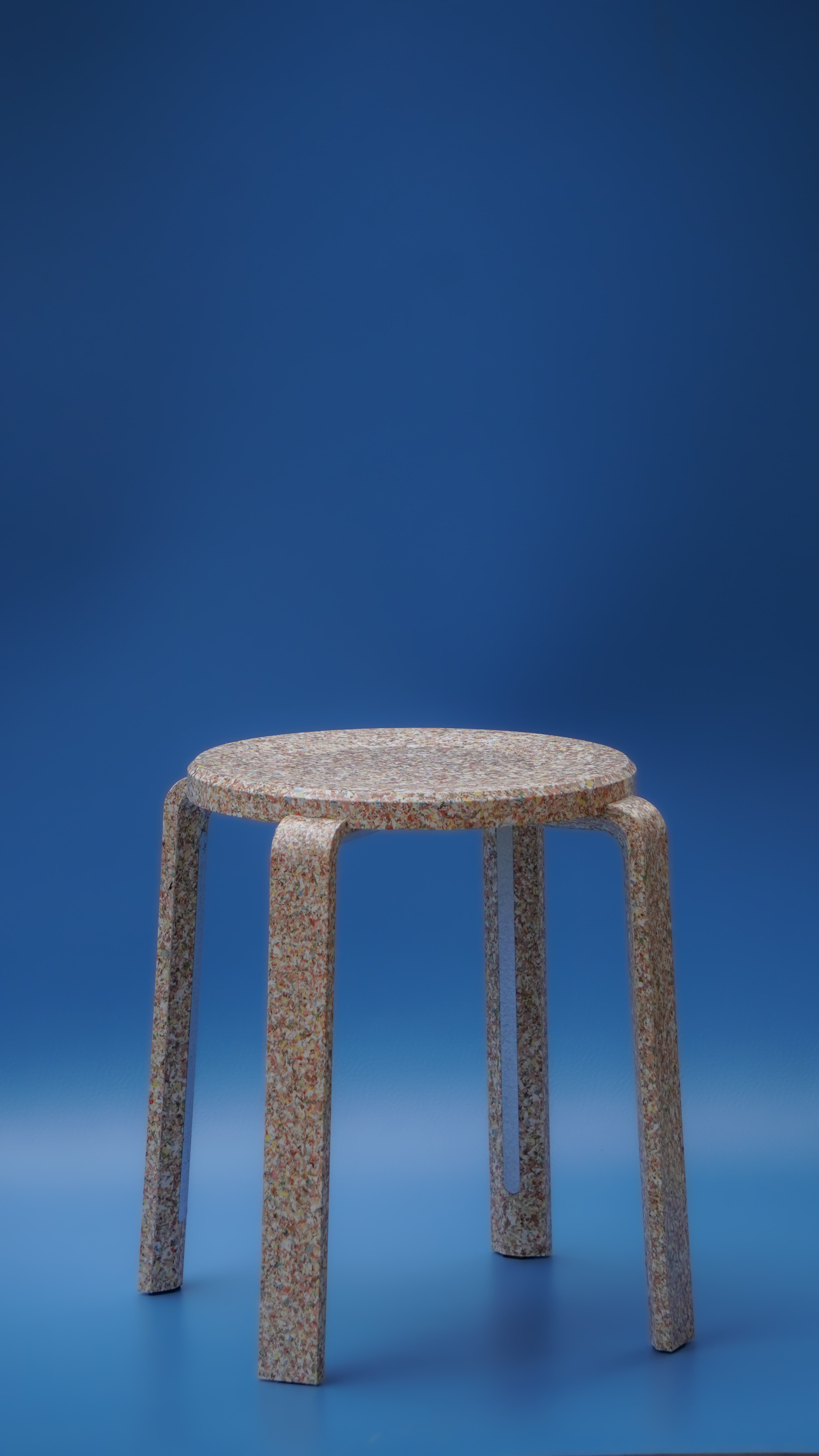 Tabouret Billex en Broyat de Billets de Banque Upcyclés