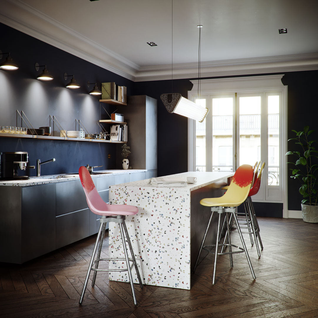 Lampes Polix en Néons Réemployés et Polystyrène Upcyclé