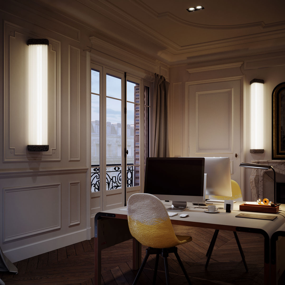 Lampes Polix en Néons Réemployés et Polystyrène Upcyclé