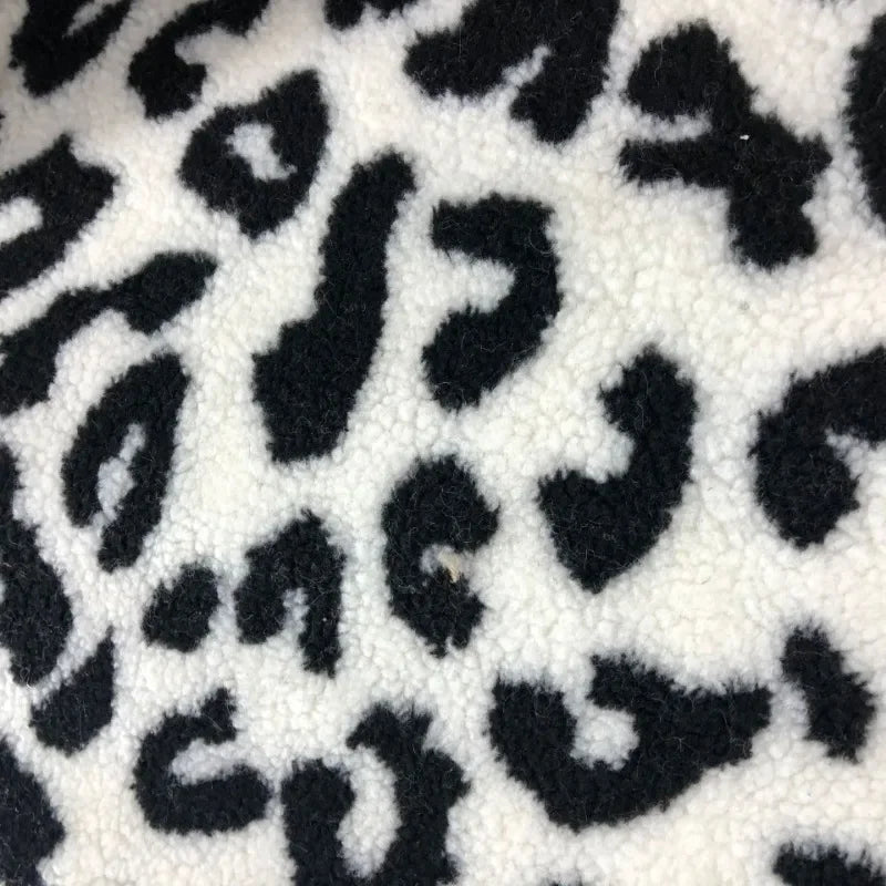 Tissu Jacquard en laine d'agneau imprimé léopard