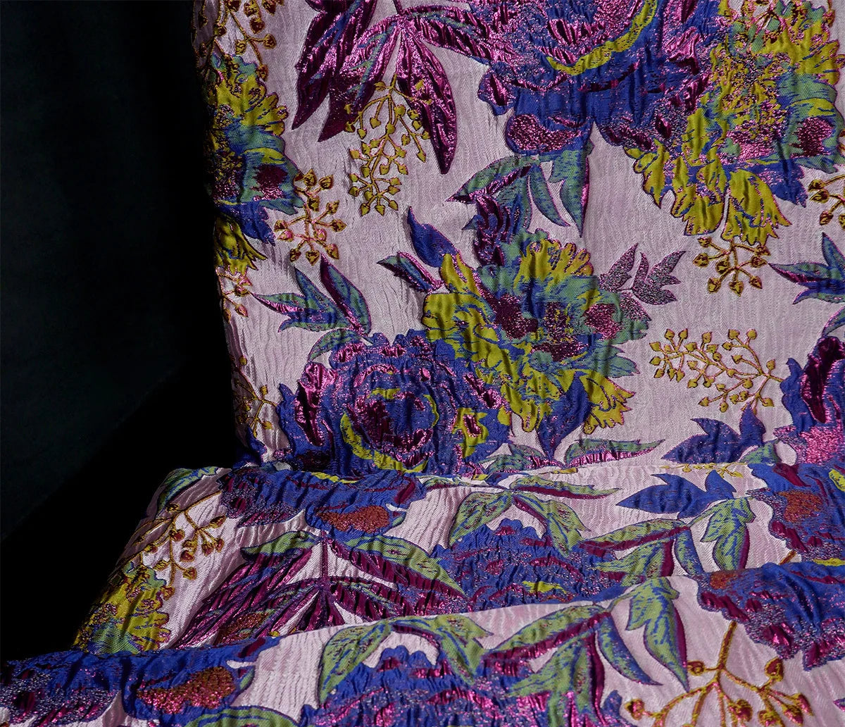 Tissu Jacquard Brocart "Élégance Naturelle"