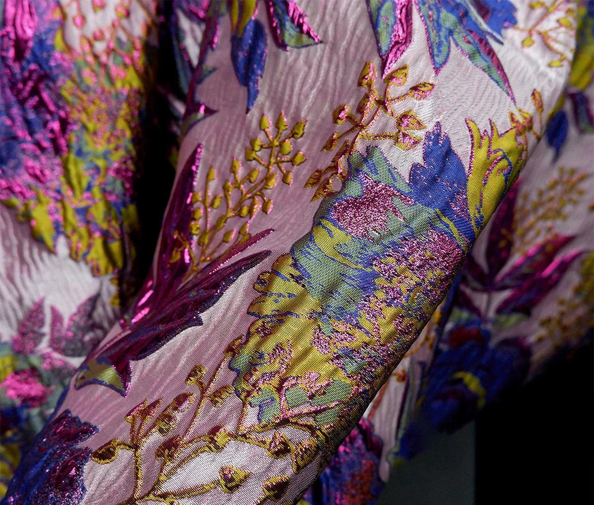 Tissu Jacquard Brocart "Élégance Naturelle"
