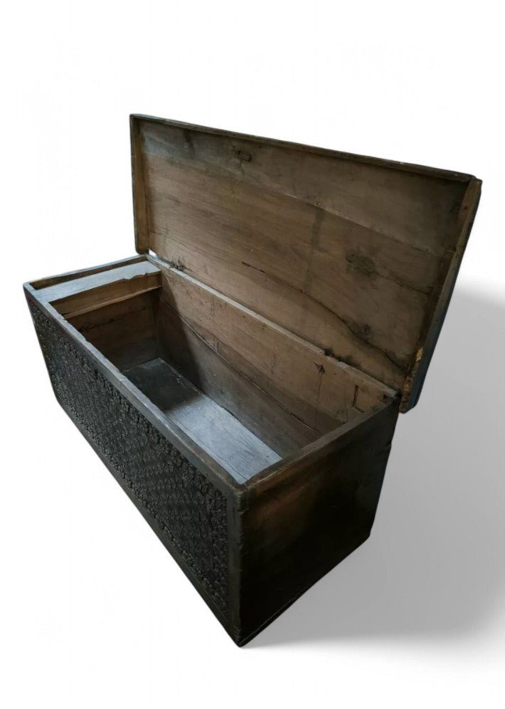 Ancien Coffre Art Populaire de Berger Cévenol du XVIIème Siècle - Ethic Atelier