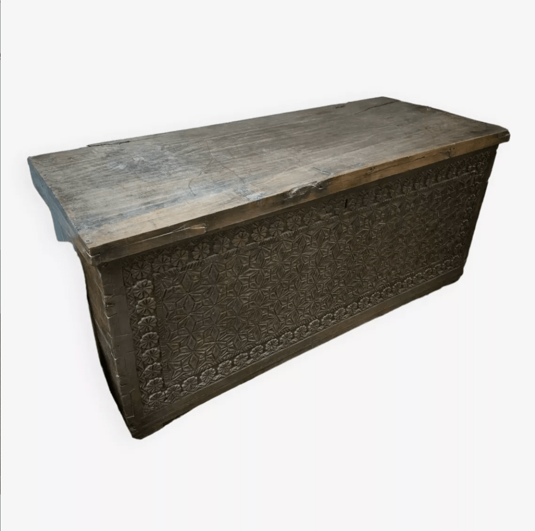 Ancien Coffre Art Populaire de Berger Cévenol du XVIIème Siècle - Ethic Atelier