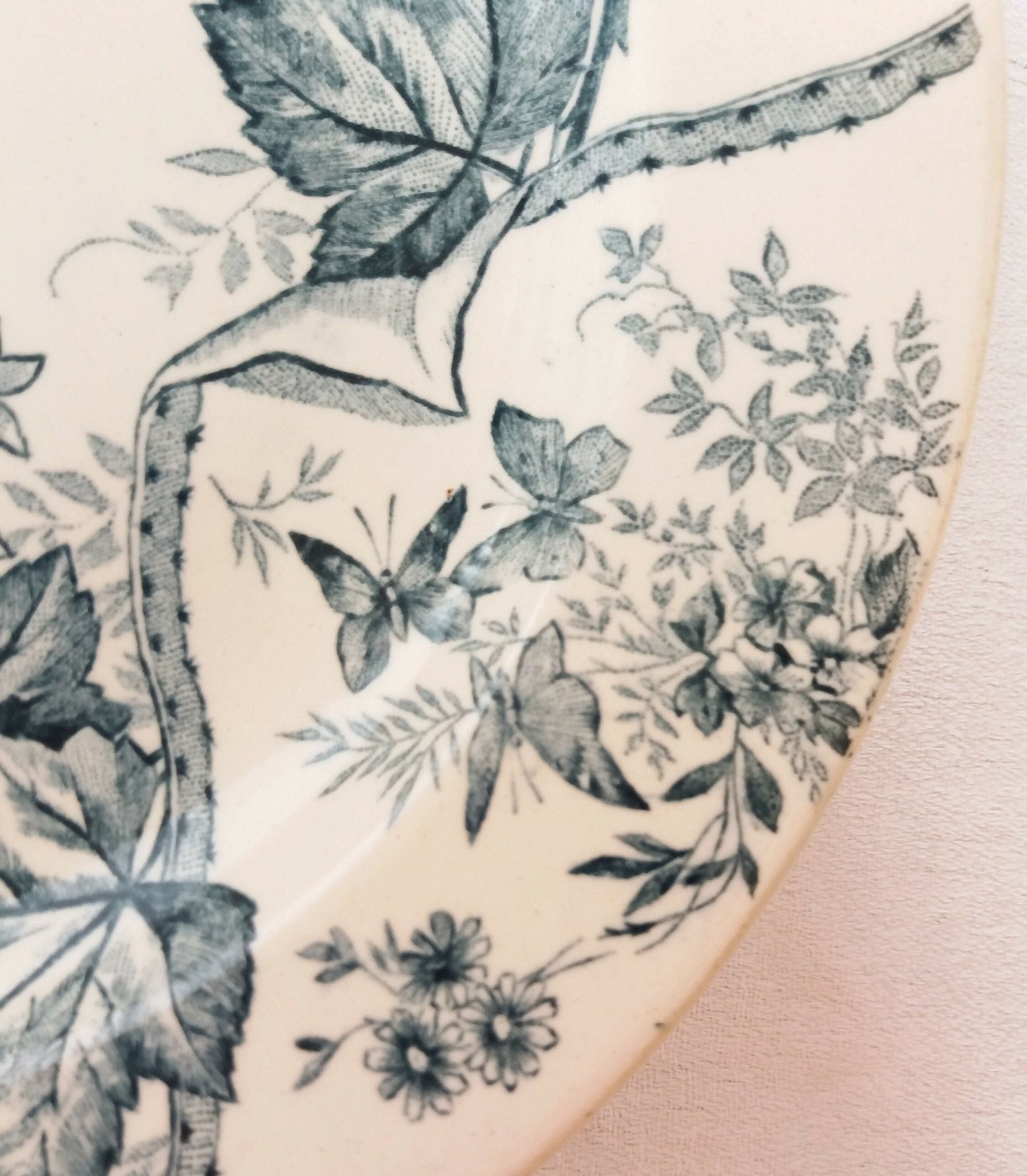 Assiette creuse "oiseaux" terre de fer Fin XIXe - Ethic Atelier