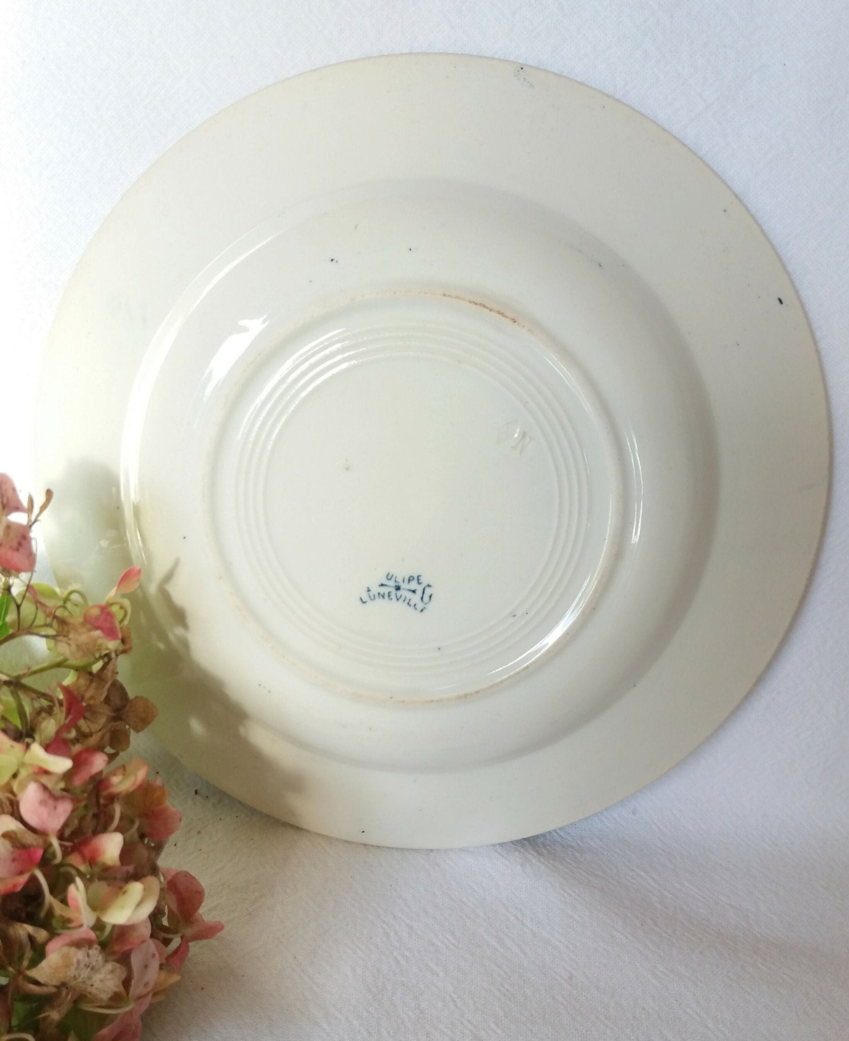Assiette creuse "Tulipe" KG Lunéville bleue - Fin XIXe - Ethic Atelier