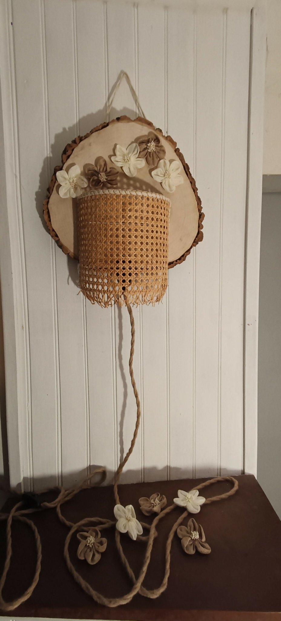 Baladeuse Murale en Cannage & Bois – Pièce Unique - Douceur au Naturel - Ethic Atelier
