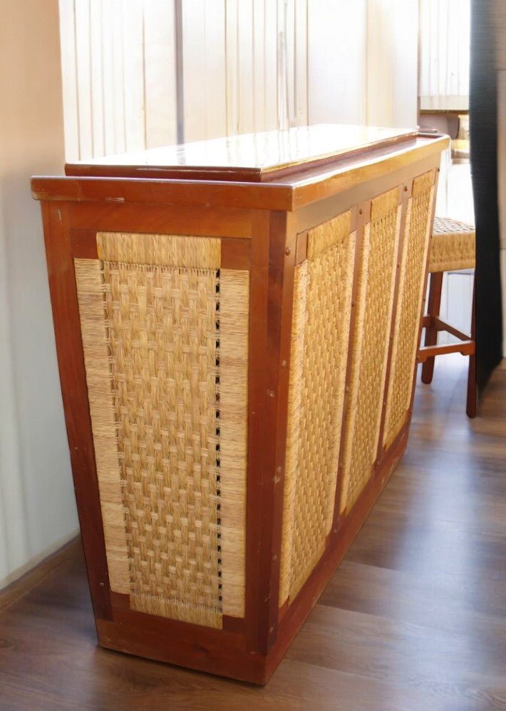 Bar en Acajou et Paillage Vers 1950 - Ethic Atelier