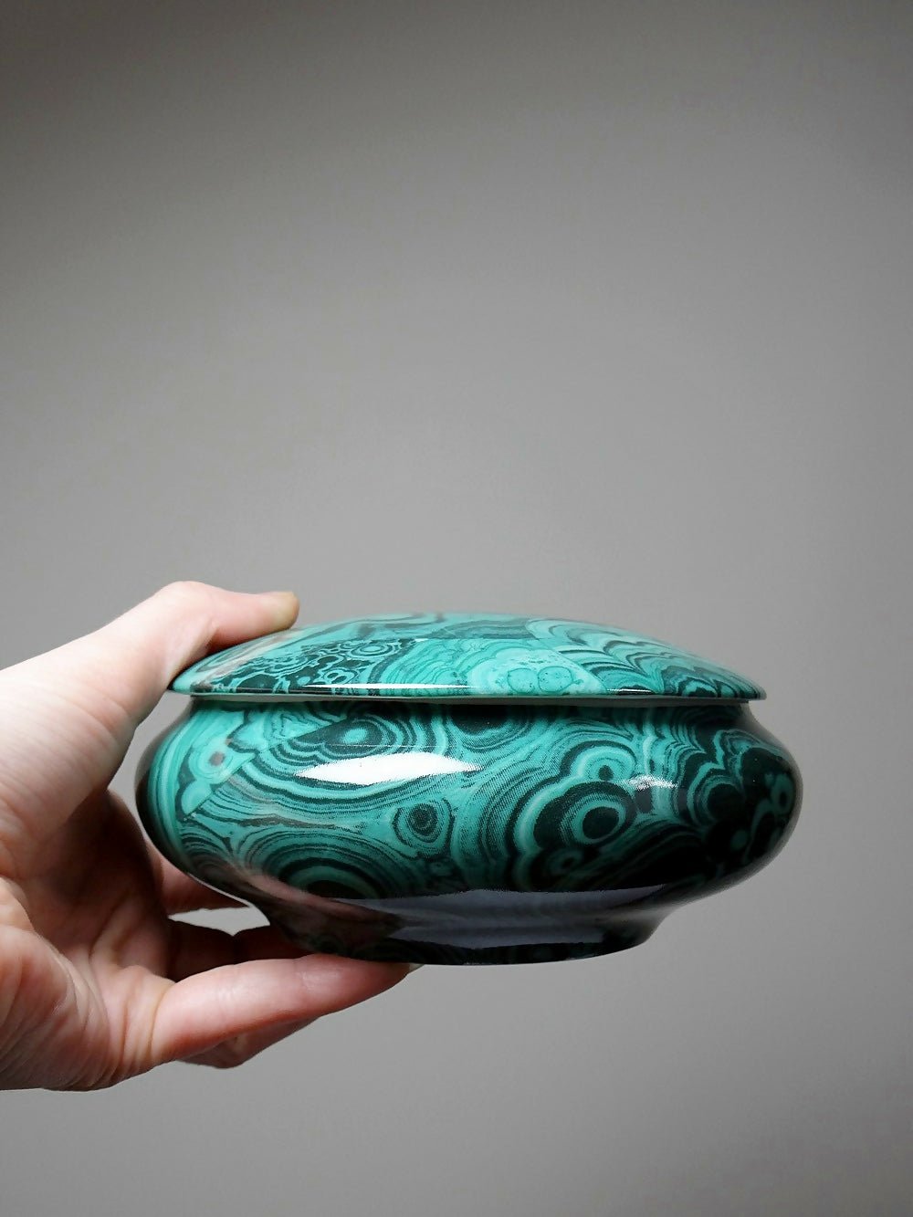 Boite à bijoux/bonbonnière porcelaine Limoges Apilco Deshoulière façon Malachite - Ethic Atelier