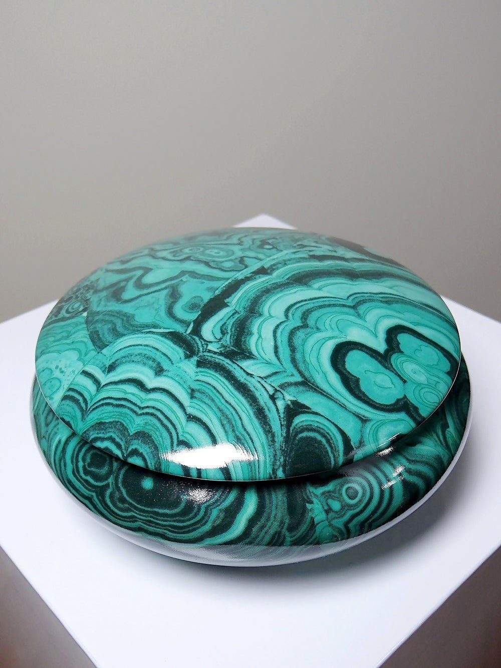 Boite à bijoux/bonbonnière porcelaine Limoges Apilco Deshoulière façon Malachite - Ethic Atelier