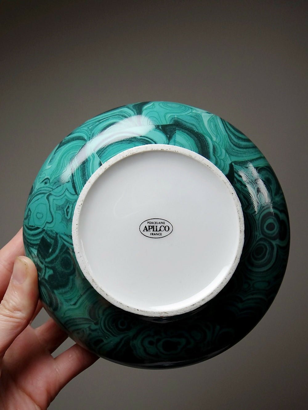 Boite à bijoux/bonbonnière porcelaine Limoges Apilco Deshoulière façon Malachite - Ethic Atelier
