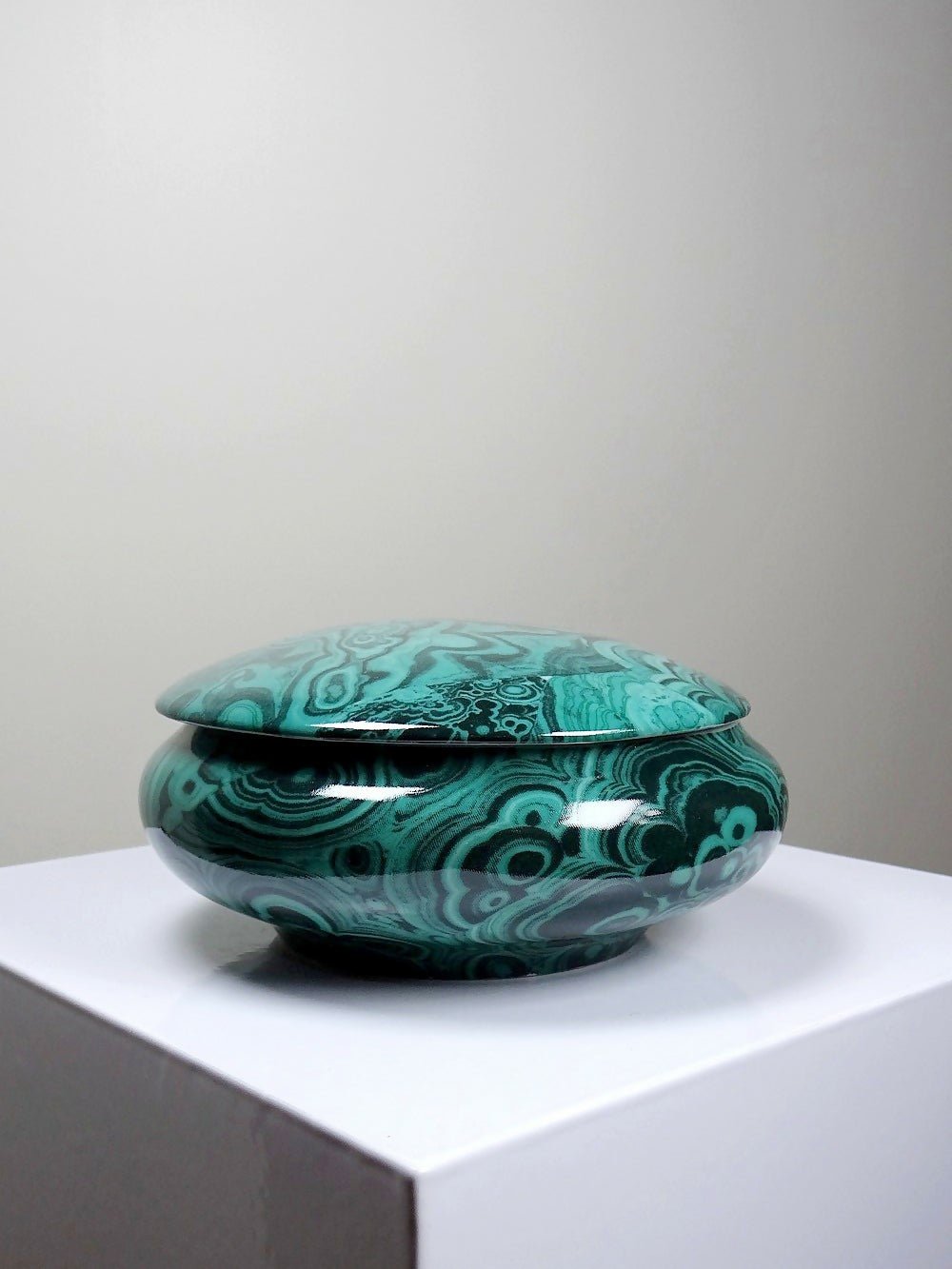 Boite à bijoux/bonbonnière porcelaine Limoges Apilco Deshoulière façon Malachite - Ethic Atelier