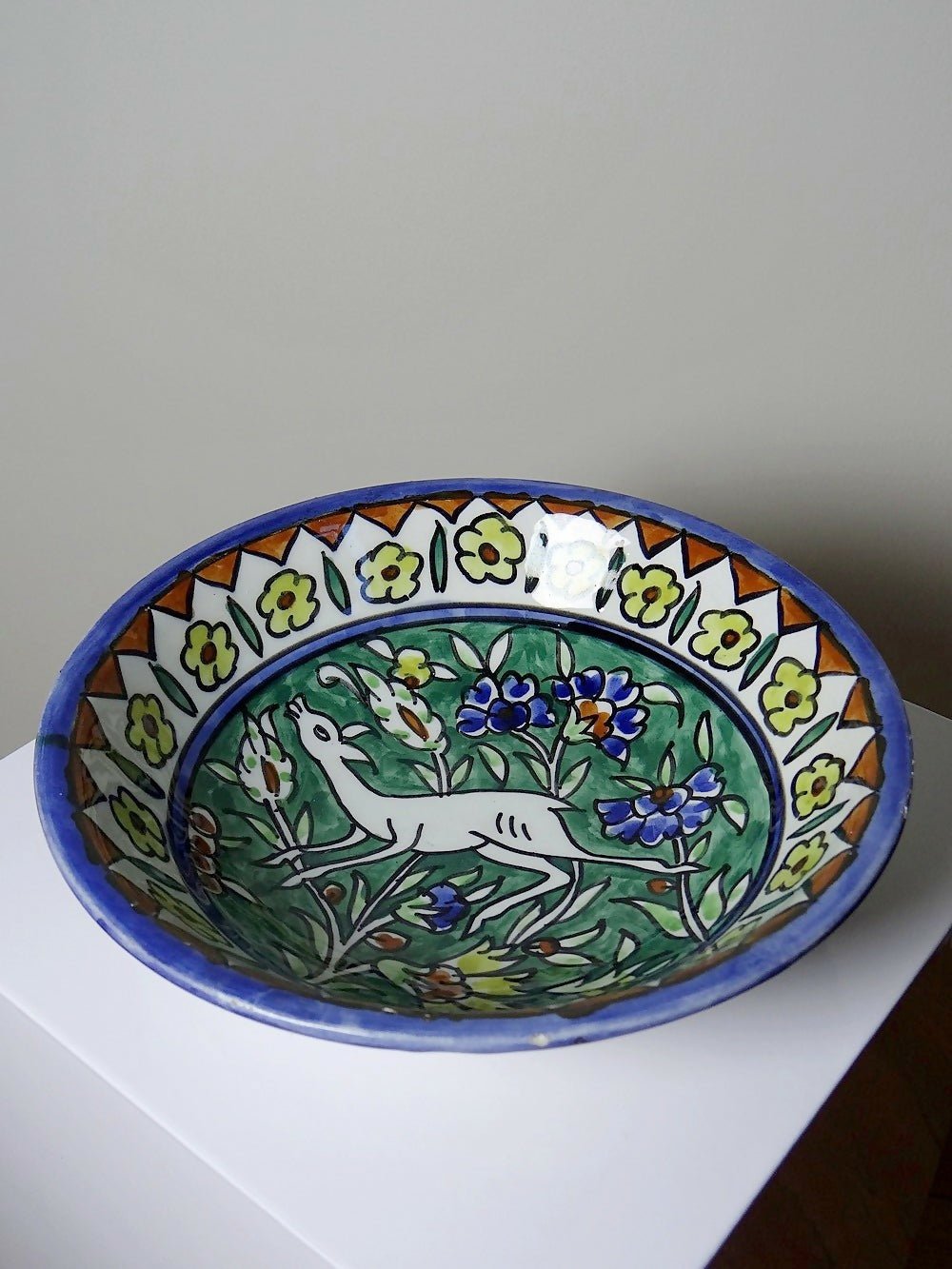 Bol coupe en céramique peint main arménienne Balian des années 1950 - 60 Jerusalem - Ethic Atelier