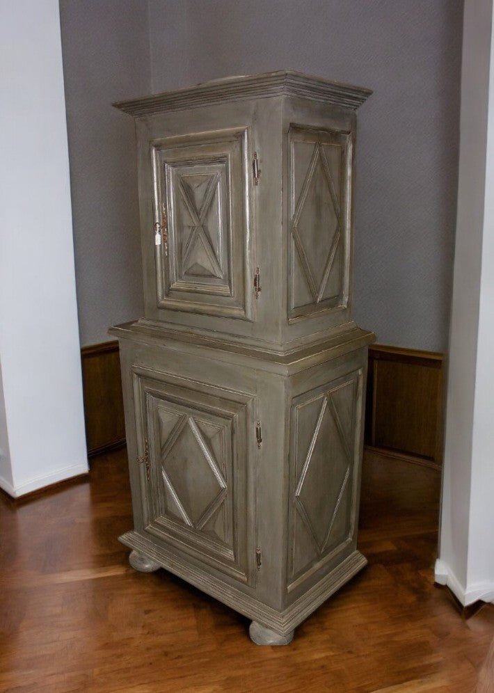 Buffet Deux Corps Diminutif de Style Louis XIII Relooké - Ethic Atelier