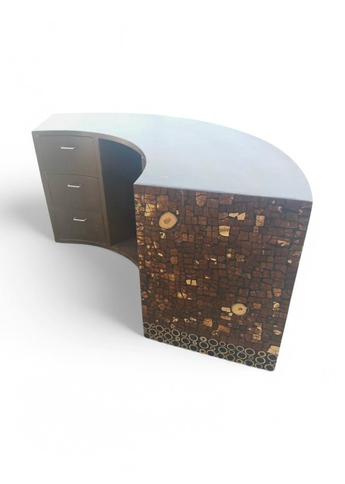 Bureau en marqueterie de coquille de noix de coco - Ethic Atelier