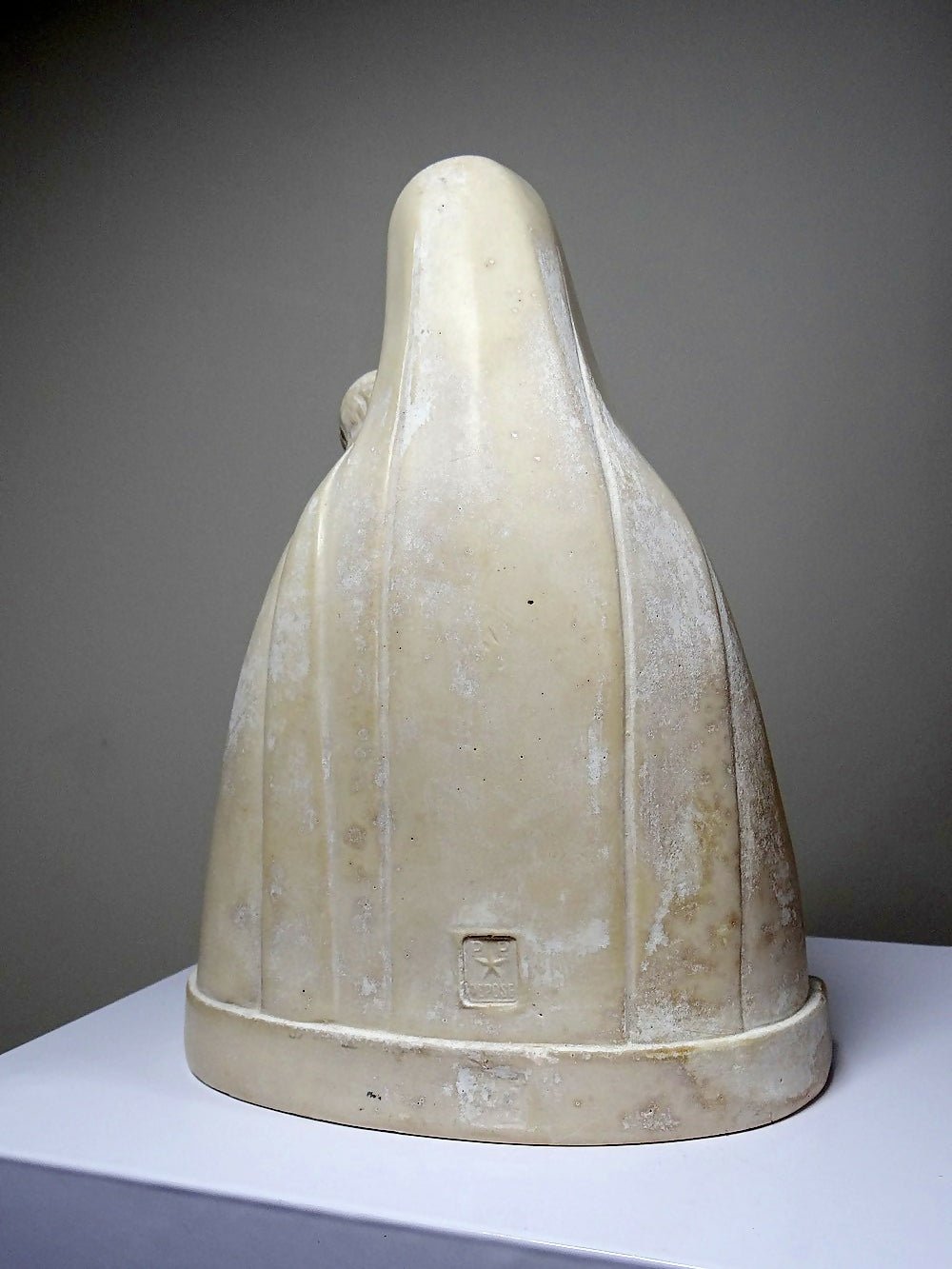 Buste Vierge à l'enfant plâtre ciré ancien style art déco PP Déposé - Ethic Atelier