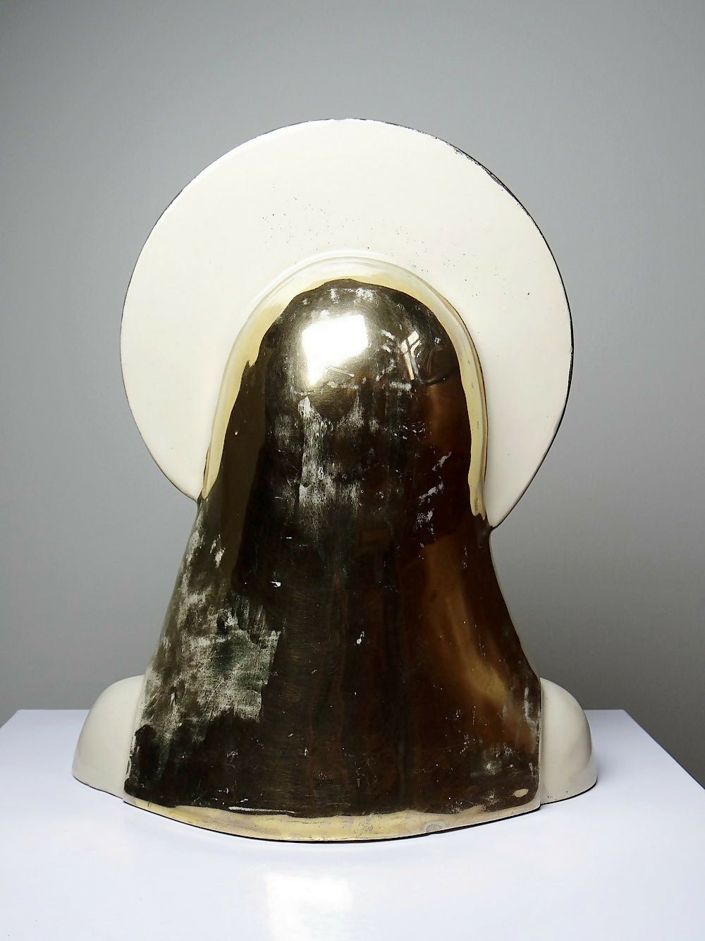 Buste Vierge auréolée céramique émaillée artisanat vintage/ancien - Ethic Atelier