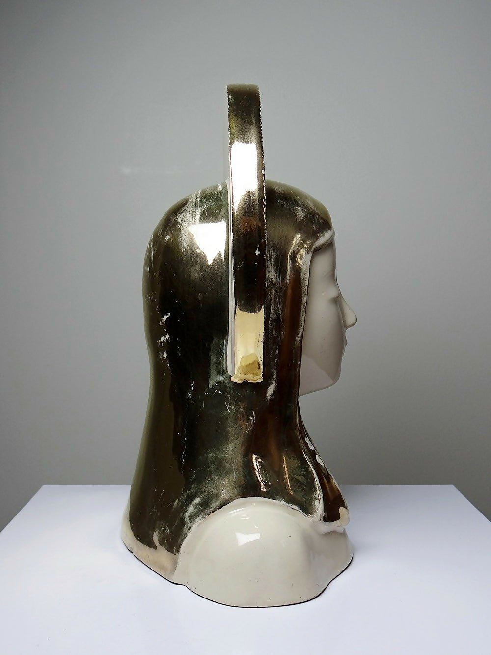 Buste Vierge auréolée céramique émaillée artisanat vintage/ancien - Ethic Atelier