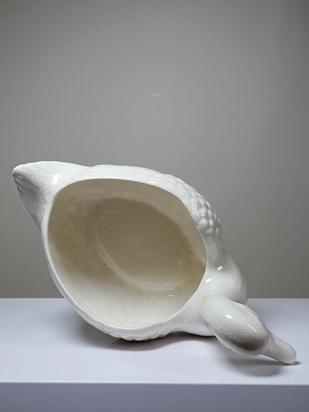 Cache pot/Coupe canard en faïence craquelée beige vintage - Ethic Atelier