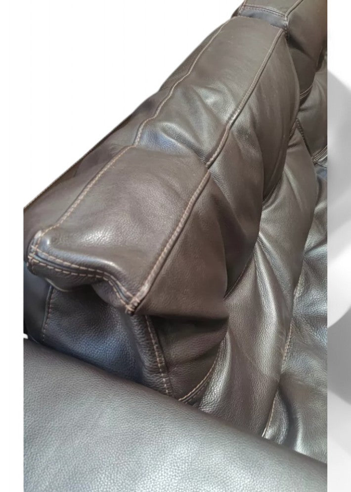 Canapé 4 Places en Cuir Marron Foncé Steiner par Pascal Daveluy – Modèle Ranelagh - Ethic Atelier