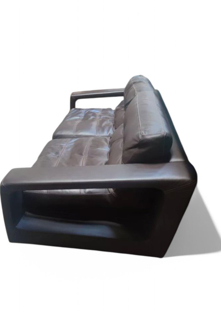 Canapé 4 Places en Cuir Marron Foncé Steiner par Pascal Daveluy – Modèle Ranelagh - Ethic Atelier