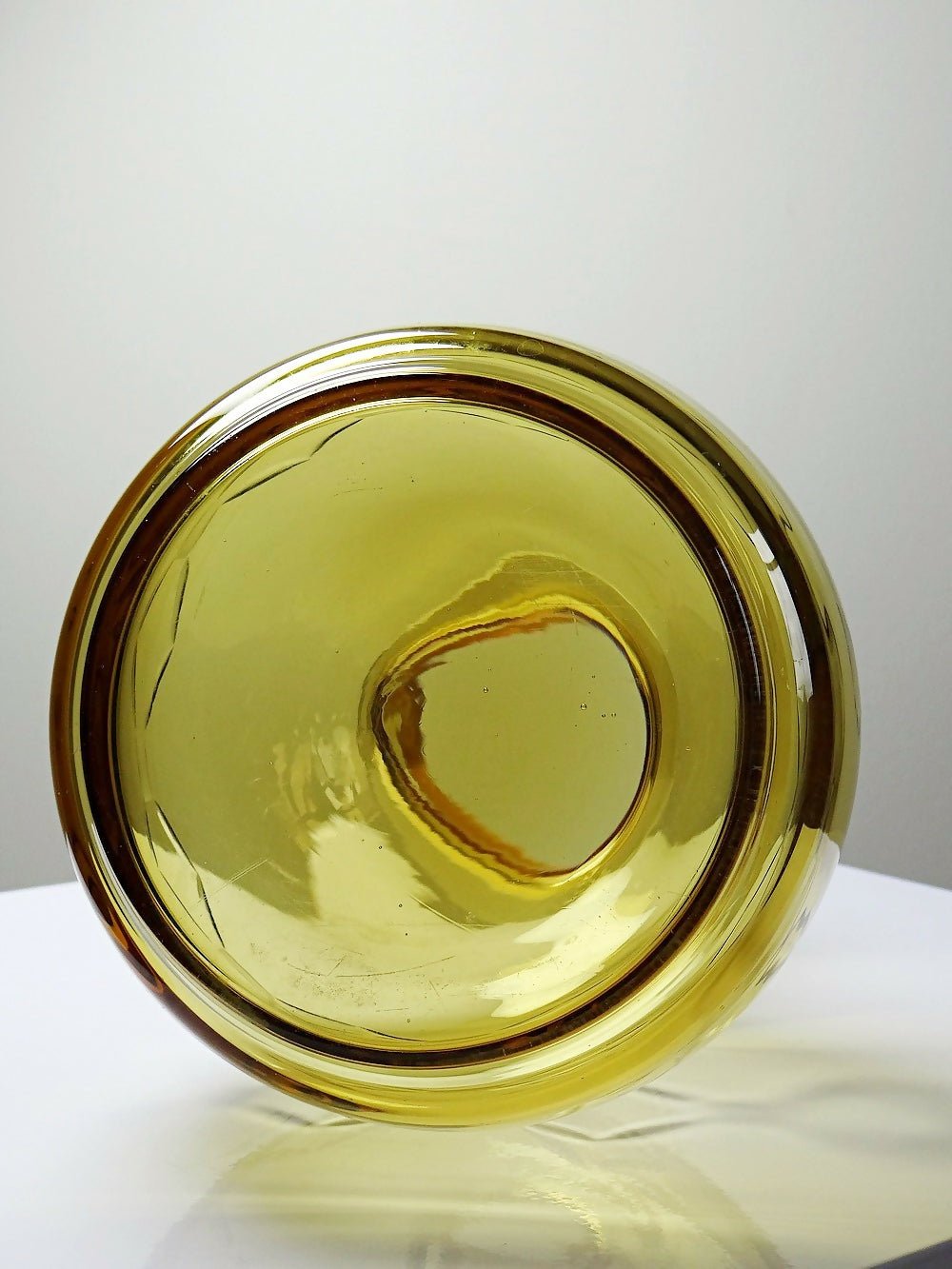 Carafe à décanter verre soufflé ciselé ambré Tchèque vintage/ancienne - Ethic Atelier