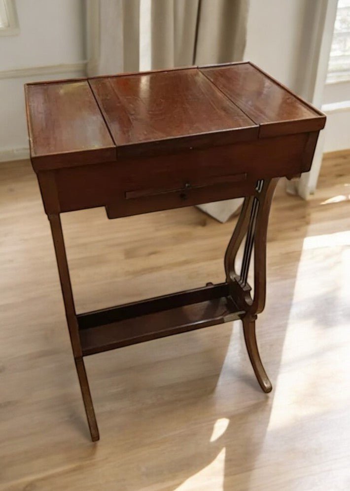 Coiffeuse lyre en acajou de Cuba massif - Ethic Atelier