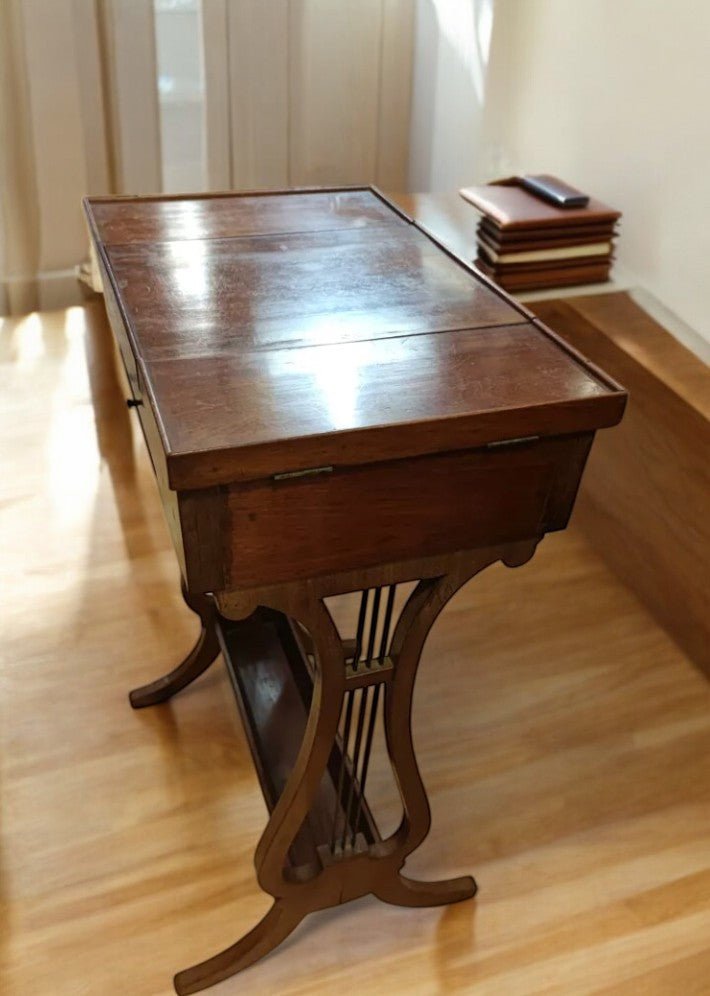 Coiffeuse lyre en acajou de Cuba massif - Ethic Atelier