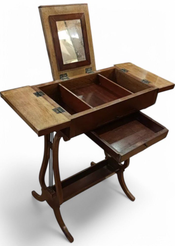 Coiffeuse lyre en acajou de Cuba massif - Ethic Atelier